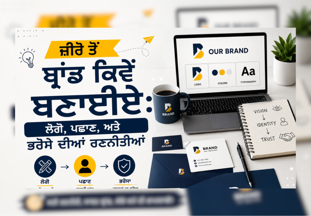 ਜ਼ੀਰੋ ਤੋਂ ਬ੍ਰਾਂਡ ਬਣਾਉਣ ਲਈ Logo ਅਤੇ Brand Identity Guide